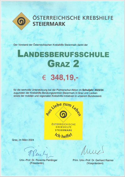 Sammlung für die Krebshilfe Steiermark © LBS Graz 2 Sammlung für die Krebshilfe Steiermark