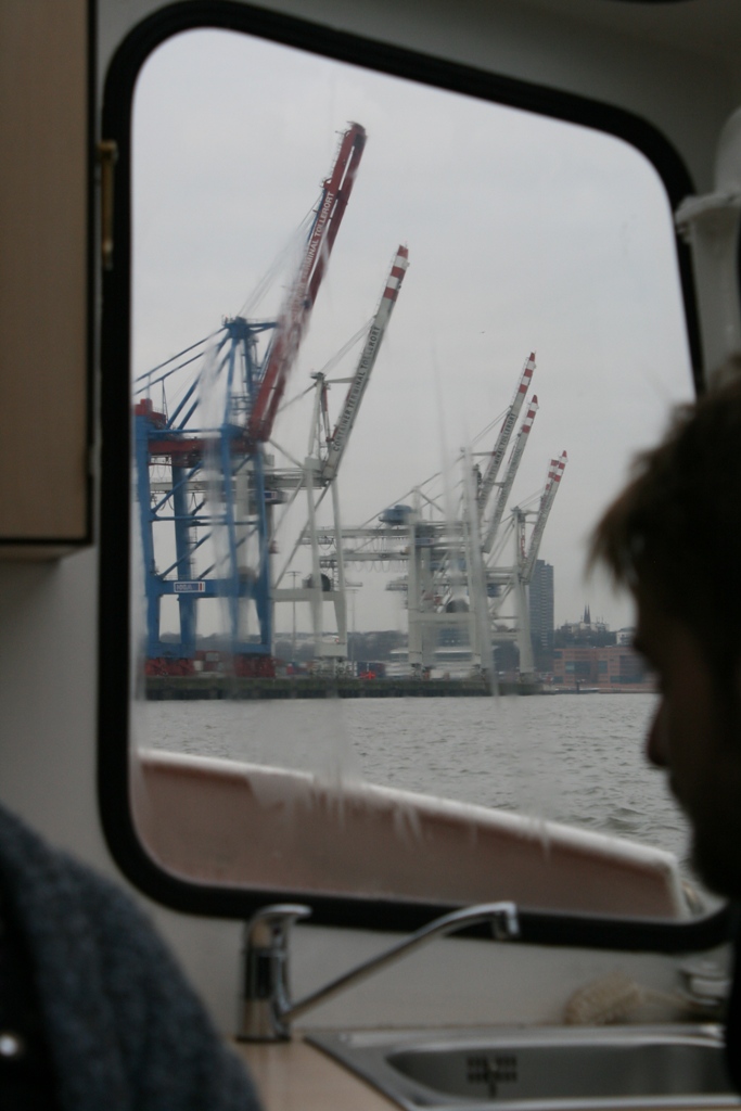 Blick auf die Containerbrücke am Altenwerder