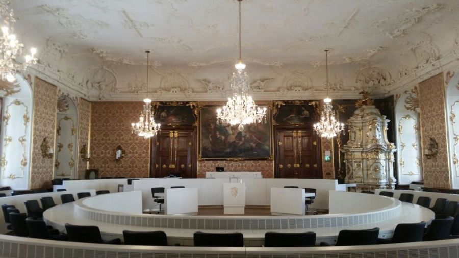 Der Sitzungssaal im Grazer Landtag