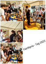 Schüler:innen bei der Ausstellung